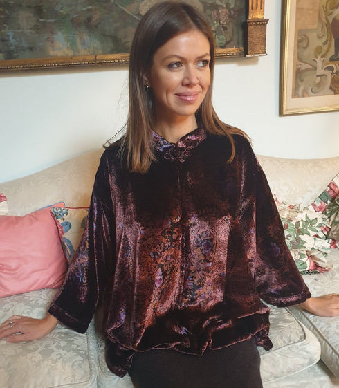 Amara Silk Velvet Evening Top Tuttabankem